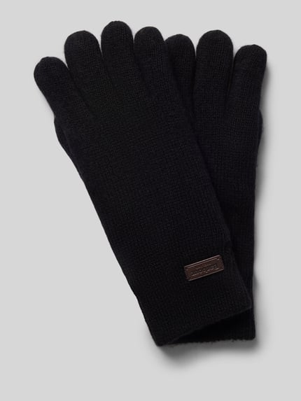 Barbour Handschuhe aus Woll-Mix mit Rippbündchen Black 1