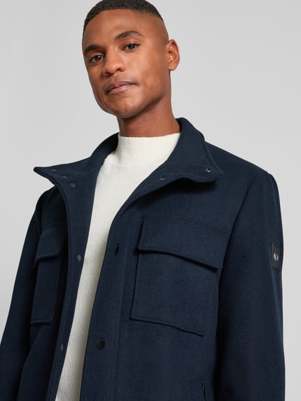 Tom Tailor Regular Fit Wollmantel mit abnehmbarem Innenkragen Dunkelblau 3