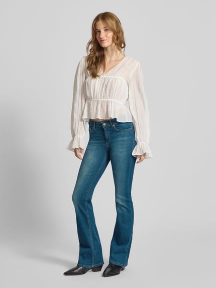 ONLY Jeansy o rozkloszowanym kroju z mieszanki bawełny model ‘BLUSH’ Jeansowy niebieski 1