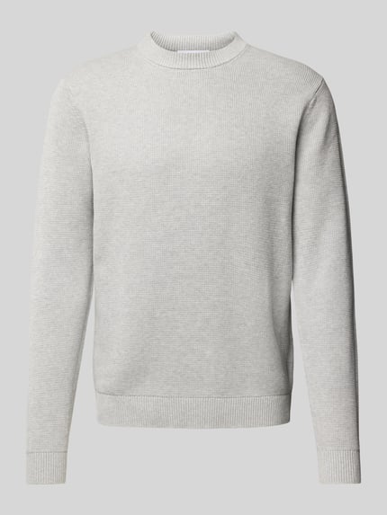 Selected Regular fit gebreide pullover van puur katoen model 'DANE' Lichtgrijs gemêleerd - 2