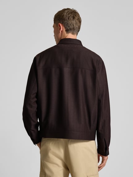 HUGO Slim Fit Hemdjacke mit Schurwoll-Anteil Mittelbraun 5