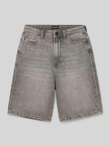 JACK & JONES Szorty jeansowe z 5 kieszeniami model ‘IRON’ Średnioszary melanż 1