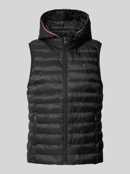 Tommy Hilfiger Kamizelka pikowana z kapturem Czarny 2