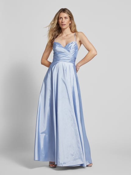 LUXUAR FASHION Avondjurk in wikkellook Lichtblauw - 1