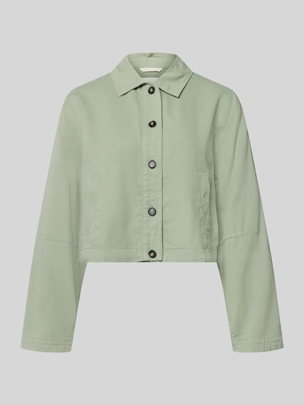 Regular Fit Hemdjacke aus Baumwoll-Mix mit Leinen-Anteil Shop The Look MANNEQUINE