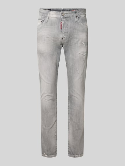 Dsquared2 Ready to Wear Regular Fit Jeans mit Used Details Modell 'Skater' Mittelgrau 1