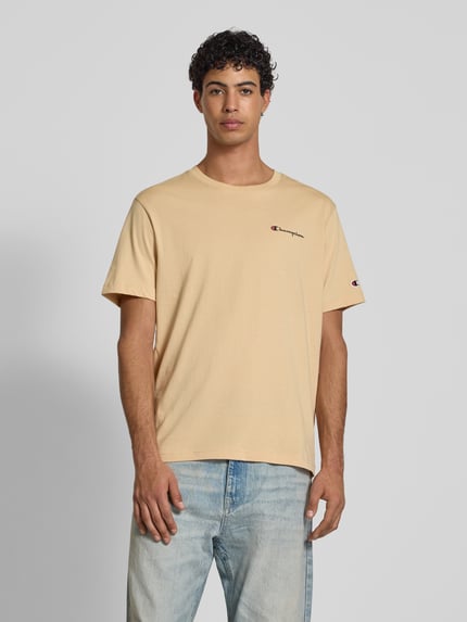 Champion T-shirt z nadrukiem z logo Beżowy 4