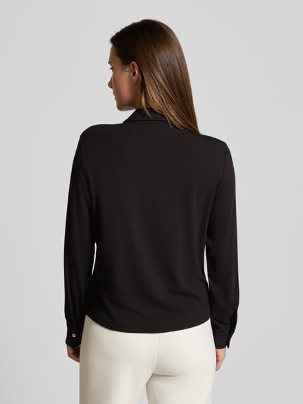 s.Oliver BLACK LABEL Regular Fit Blusenshirt aus Viskose-Mix Black 5