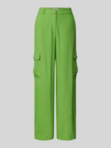 FREE/QUENT Loose fit broek van viscosemix, model 'Exa' Appeltjesgroen - 2