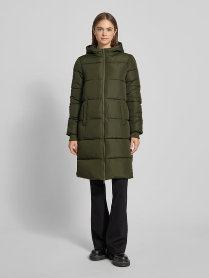 PIECES Regular Fit Steppmantel mit Storm Cuffs Modell 'BEE' Khaki 4