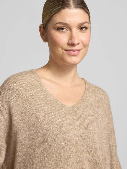 BOSS Orange Loose fit pullover van mix van alpaca en wol model 'Fondyssa' Beige - 3