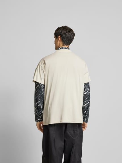 MM6 Maison Margiela T-shirt met klepzak Offwhite - 5