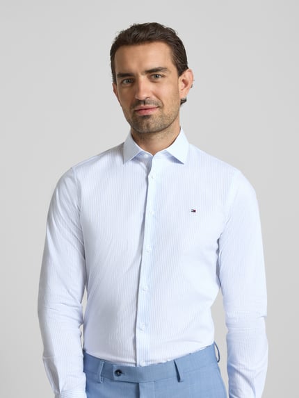 Tommy Hilfiger Tailored Fit Businesshemd aus Baumwoll-Mix Bleu 3