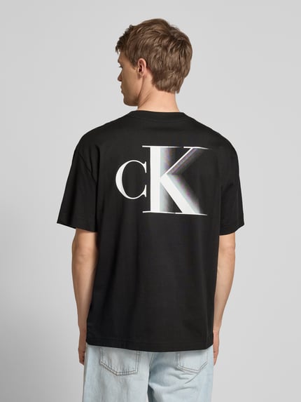 Calvin Klein Jeans T-Shirt mit Label-Print und Rundhalsausschnitt Black 5