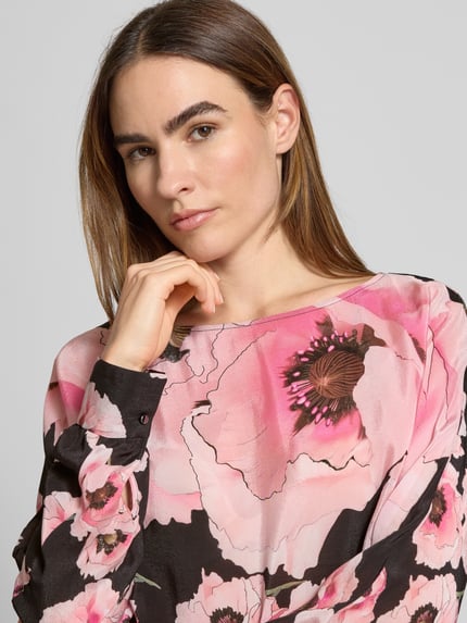 Marc Cain Regular Fit Bluse mit U-Boot-Ausschnitt Black 3