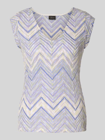 s.Oliver BLACK LABEL Regular fit T-shirt met V-hals Lichtgroen - 2