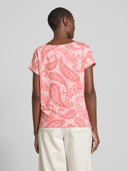 s.Oliver RED LABEL T-shirt o kroju relaxed fit z mieszanki wiskozy z obniżonymi ramionami Czerwony 5