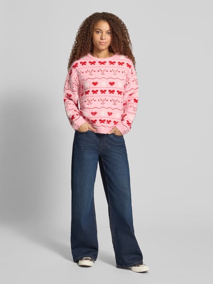 ONLY Pullover mit Santa Schriftzug Rosa 1
