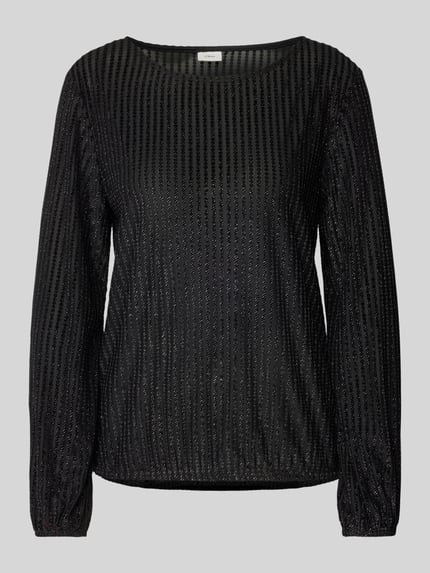 s.Oliver BLACK LABEL Regular Fit Pullover mit elastischen Bündchen und Saum Black 2