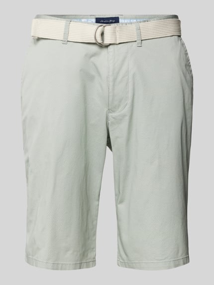 Christian Berg Men Szorty chinosy o kroju slim fit z paskiem Miętowy 2