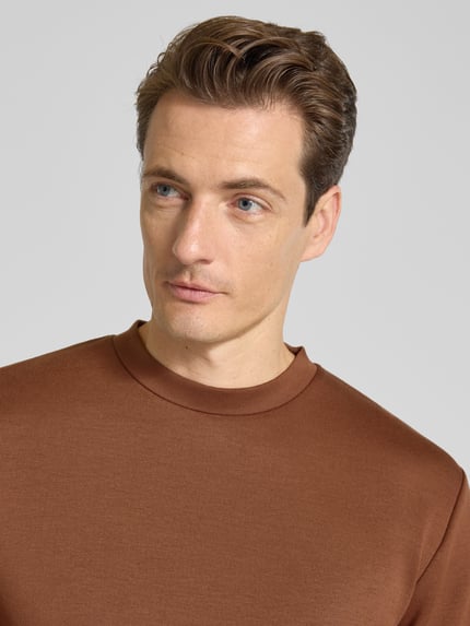 Selected Bluza o kroju regular fit z mieszanki wiskozy model ‘EMANUEL’ Ciemnopomarańczowy 3
