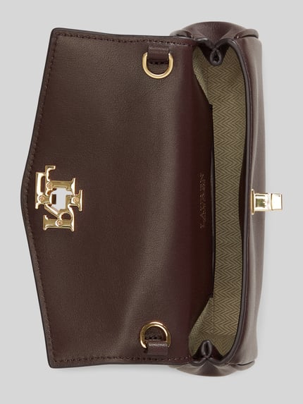 Lauren Ralph Lauren Schoudertas van echt leer met afneembare draagketting Donkerbruin - 6