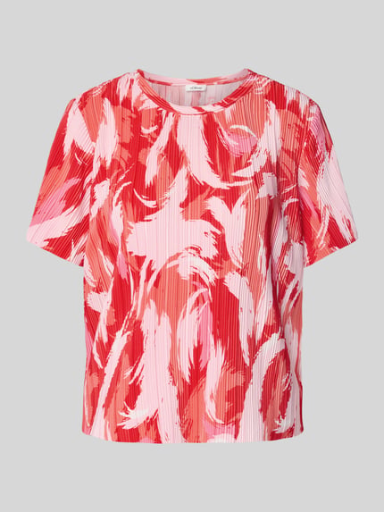 s.Oliver RED LABEL Regular fit T-shirt met plissé Rood - 2