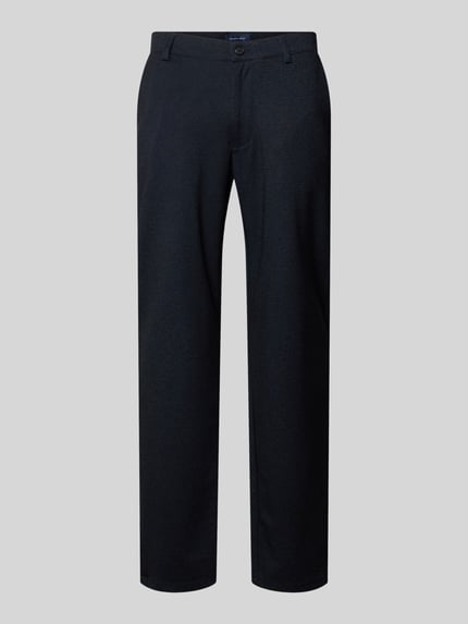 Produktfoto, Regular Fit Stoffhose mit Viskose-Anteil von Christian Berg Men, ciemny granat, prosta nogawka, kieszenie, materiał elastyczny