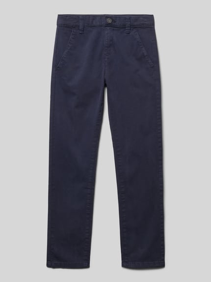 s.Oliver RED LABEL Chinosy o kroju regular fit z mieszanki bawełny model ‘PELLE’ Granatowy 1