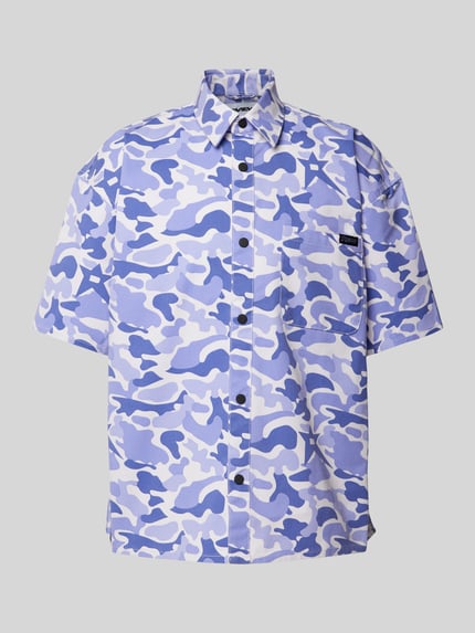 REVIEW Freizeithemd mit Camouflage-Muster und 1/2-Arm Flieder 2