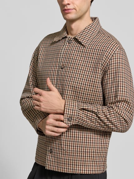 BOSS Relaxed fit overshirt van mix van katoen en scheerwol model 'C-Carper-OS-2pp-264' Beige - 3