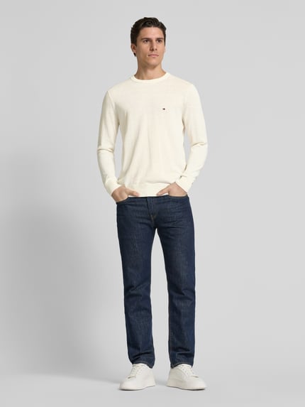 Tommy Hilfiger Strickpullover mit Leinen-Anteil Ecru 1