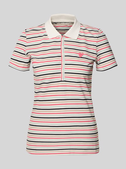 Tom Tailor regular fit poloshirt van katoenmix Lichtrood - 2