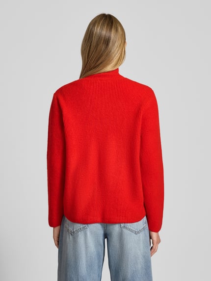 ICHI Regular fit gebreid jack met opstaande kraag, model 'IHDUCIE' Rood - 5