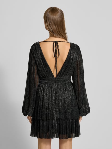 Jake*s Cocktail Schimmerndes Cocktailkleid mit V-Ausschnitt und Taillenband Black 5