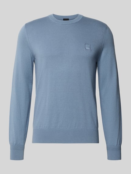 BOSS Orange Regular Fit Pullover aus Baumwoll-Kaschmir-Mix Modell 'Kanovano' Blau 1