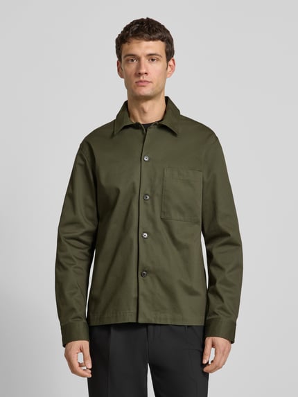 Selected Regular fit overhemdjack van puur katoen, model 'TATE' Donkergroen - 4