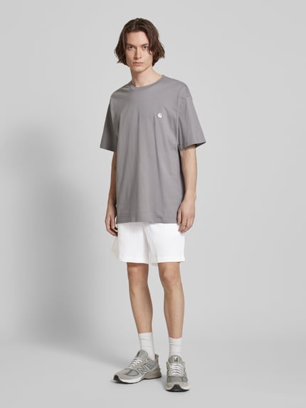 JACK & JONES Regular Fit Shorts mit Strukturmuster Modell 'JAIDEN MASSIMO' Weiss 1