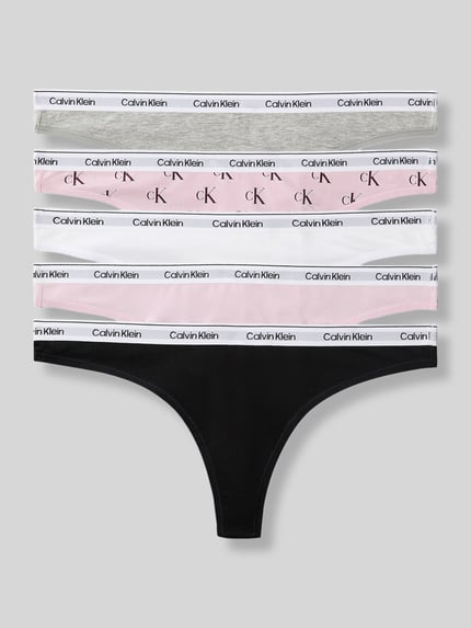 Calvin Klein Underwear Strings van katoenmix in set van 5 Roze - 2