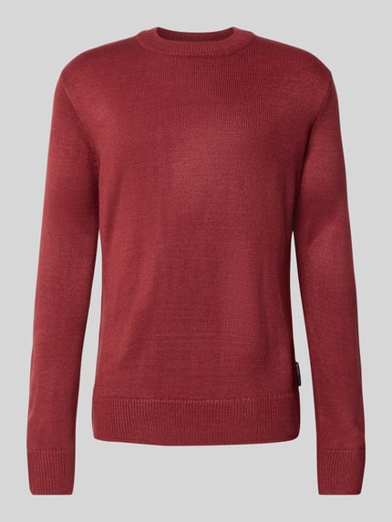 Tom Tailor Denim Regular Fit Strickpullover aus Rippstrick Rot 2
