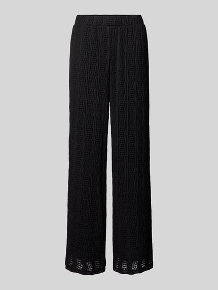 VILA Wide Leg Stoffhose mit Strukturmuster Modell 'LUMENA' Black 2