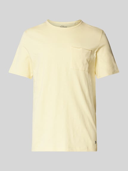 s.Oliver RED LABEL Regular fit T-shirt van puur katoen Lichtgeel - 2