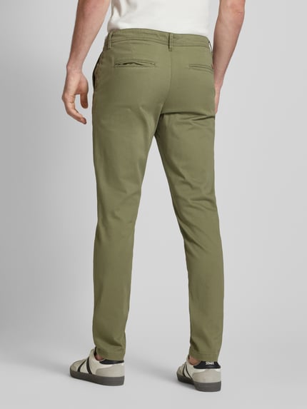 JACK & JONES Chino met ceintuurlussen, model 'MARCO BOWIE' Olijfgroen - 5