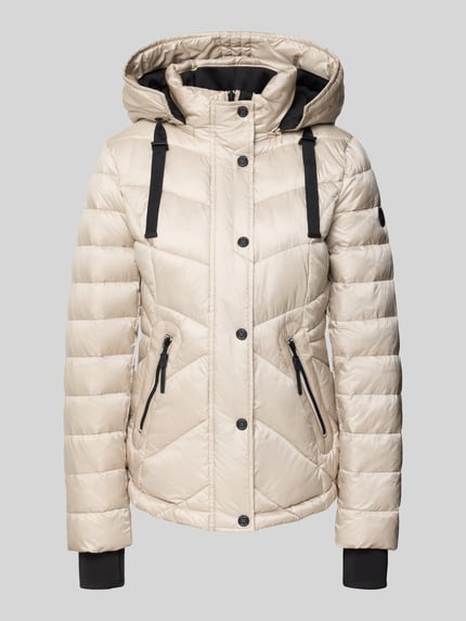 Produktfoto, Regular Fit Steppjacke mit abnehmbarer Kapuze von Gil Bret Damen Steppjacke w kolorze beżowym z czarnymi detalami, struktura pikowana
