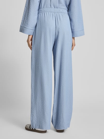 Jake*s Collection Straight leg stoffen broek met structuurmotief Blauw - 5