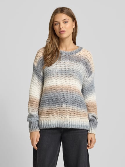 Milano Italy Strickpullover aus Woll-Mix mit Rundhalsausschnitt Offwhite 4