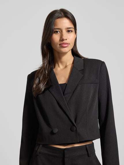 My Essential Wardrobe Cropped Blazer mit Reverskragen Modell 'Reece' Black 3