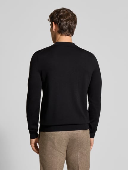 JOOP! COLLECTION Gebreide pullover van scheerwol met polokraag model 'Dondor' Zwart - 5