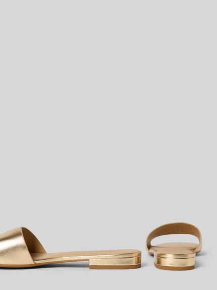 Lauren Ralph Lauren Slides aus Leder mit Logo-Detail Modell 'EVERLEY' Gold 2