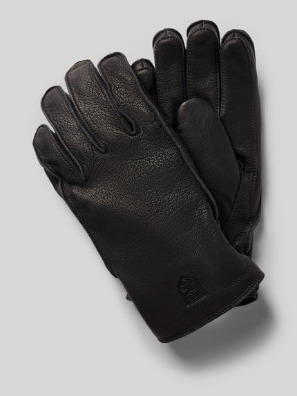 Productfoto, Heren handschoenen van echt leer met labeldetail, Hestra Handschoenen aus echtem Leder Modell 'Jon', context: heren handschoenen van Hestra, echt leer, labeldetail, Model 'Jon'